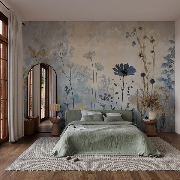Painting of flowers on a wall Wall murals Painting of flowers on a wall