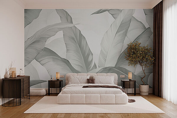 Soft green leaves, nature’s elegance Wall murals Soft green leaves, nature’s elegance