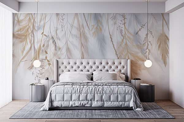 Delicate botanicals in soft hues Wall murals Delicate botanicals in soft hues