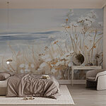 Wall murals Painting of flowers and grass