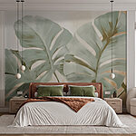 Wall murals Painting of leaves on a wall