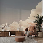 Wall murals Cloudy sky with a sun