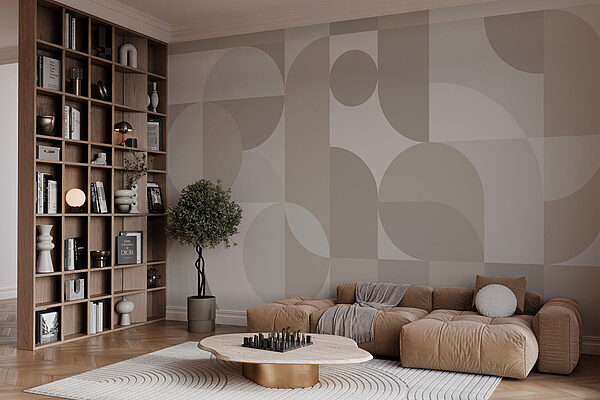 Grey and white geometric pattern Wall murals Grey and white geometric pattern