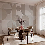 Wall mural Grey and white geometric pattern