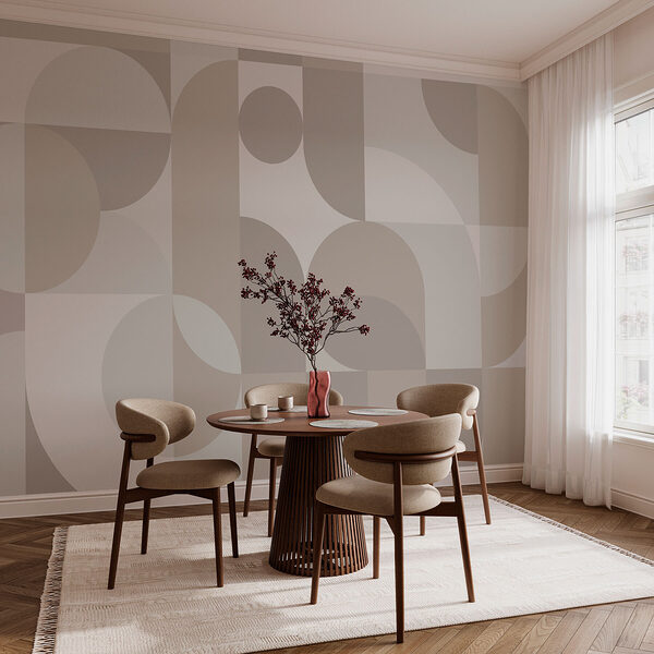 Wall mural Grey and white geometric pattern (SKU: w03058) Wall mural Wall mural Grey and white geometric pattern (SKU: w03058)