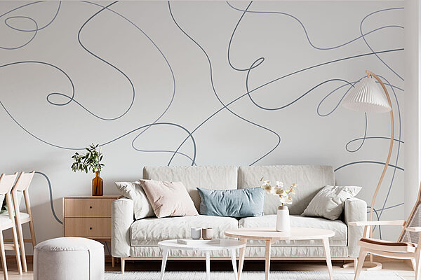 Wall mural Wall mural White background with blue lines (SKU: w03061v1)