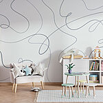 Wall mural White background with blue lines
