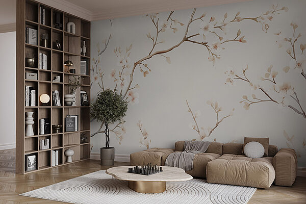 Delicate blossoms on soft background Wall murals Delicate blossoms on soft background