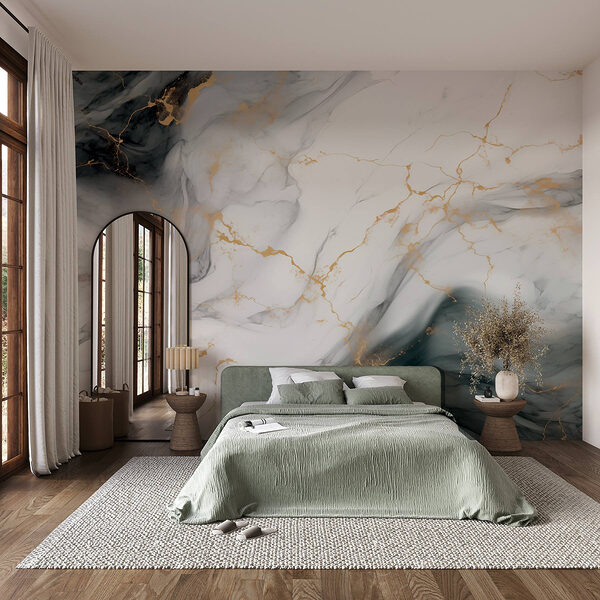 Elegant swirls of monochrome hues Wall murals Elegant swirls of monochrome hues