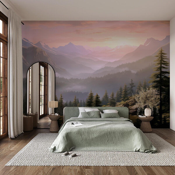 Wall murals Landscape of mountains and trees (SKU: w08750) Wall murals Wall murals Landscape of mountains and trees (SKU: w08750)
