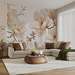 Wall mural Delicate blossoms in soft hues