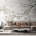 Wall murals White flowers on a branch