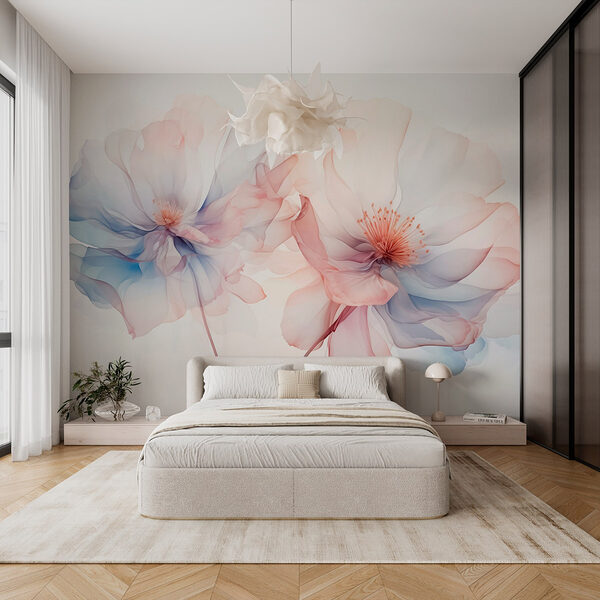Delicate pastel floral elegance Wall murals Delicate pastel floral elegance