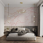 Wall murals Pink lines on a white background