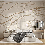 Wall murals White background with brown lines