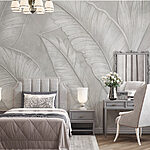 Wall murals White wallpaper with feathers