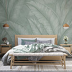 Wall murals Soft green leaf patterns create serenity.