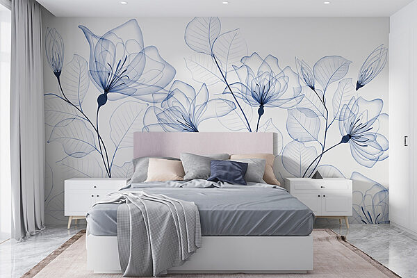 Transparent flowers and leaves Wall murals Transparent flowers and leaves