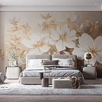 Wall murals Painting of white flowers