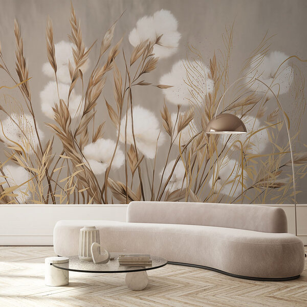 Delicate blooms in soft hues Wall mural Delicate blooms in soft hues