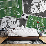 Wall mural Soccer frenzy on the field