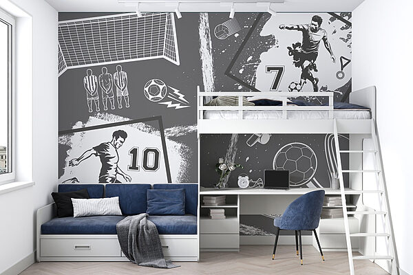 Wall mural Wall mural Dynamic soccer action and scoring moments (SKU: w03122v1)