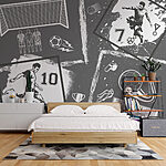 Wall mural Dynamic soccer action and scoring moments