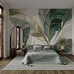 Wall murals Elegant leaves in soft hues.