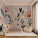 Wall murals Floral patterns in soft pastel hues