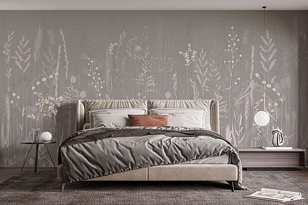Field of grass with flowers Wall murals Field of grass with flowers