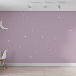 Wall murals Moon and stars in a sky