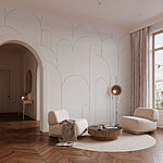 Wall murals White and black pattern