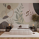 Wall murals Organic shapes in soft earth tones.