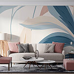 Wall murals Nature-inspired abstract leaf design.