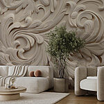 Wall murals White wall with swirls and swirls