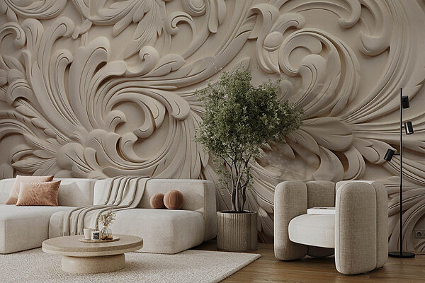 Wall murals White wall with swirls and swirls (SKU: w08788) Wall murals Wall murals White wall with swirls and swirls (SKU: w08788)