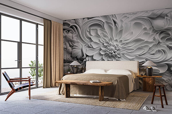 White flower with many petals Wall murals White flower with many petals