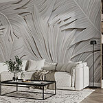 Wall murals White paper cut out of leaves