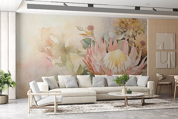 Watercolor of a flower Wall murals Watercolor of a flower