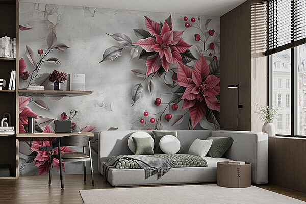 Elegant floral arrangement in soft tones Wall murals Elegant floral arrangement in soft tones