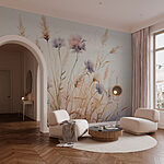 Wall murals Painting of flowers and grass