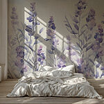 Wall murals Painting of purple flowers