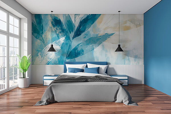 Soft leaves in tranquil hues Wall murals Soft leaves in tranquil hues