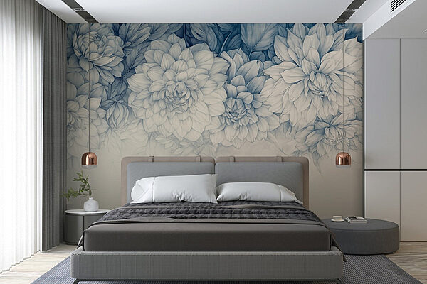 Wall murals Delicate blooms in soft hues (SKU: w03110) Wall murals Wall murals Delicate blooms in soft hues (SKU: w03110)