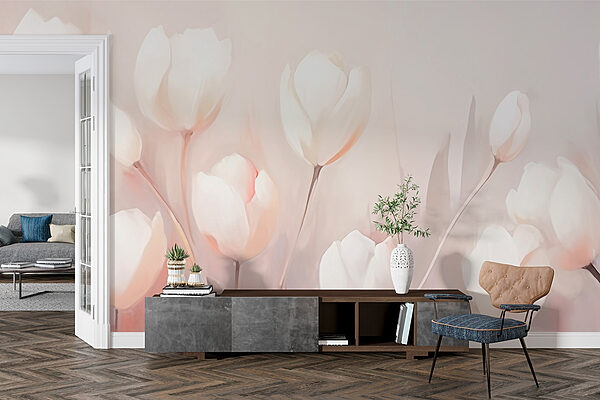 Soft petals in gentle hues Wall murals Soft petals in gentle hues