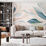 Wall murals Soothing abstract leaf patterns design.
