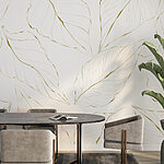 Wall murals Pattern of leaves on a white background