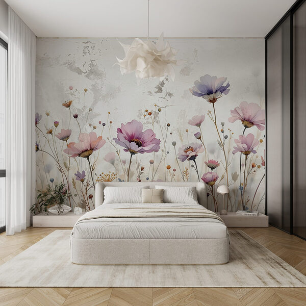 Painting of flowers on a wall Wall murals Painting of flowers on a wall
