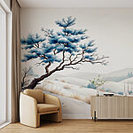 Wall murals Tree in a snowy landscape