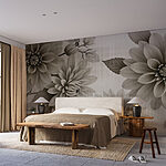 Wall murals Elegant floral monochrome design